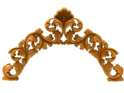 3D Model STL Headboard ornate carved arch 3D model