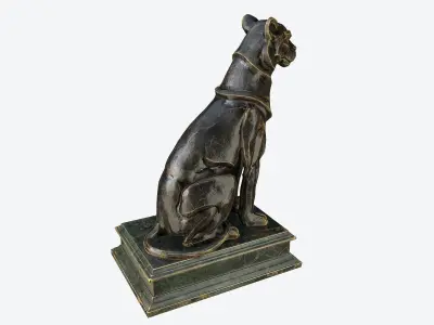 Big Cat Sculpture Low-poly 3D model