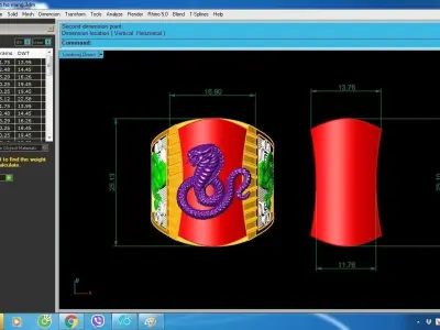 Luxury Snake Signet Ring for Men  1089 3D print model