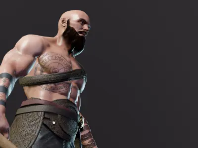 Viking Warrior Low-poly 3D model