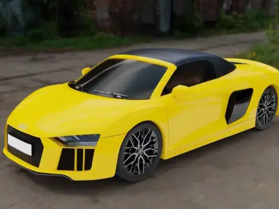 Audi R8 V10 Spyder 2017 Low-poly 3D model