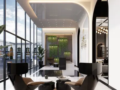 Barbershop hair salon interior design 3D model