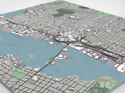 Cityscape New Bedford USA 3D model