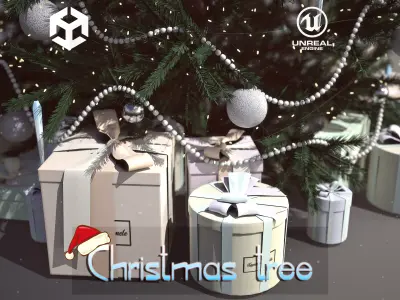 Christmas Tree 4k Textrures Low-poly 3D model