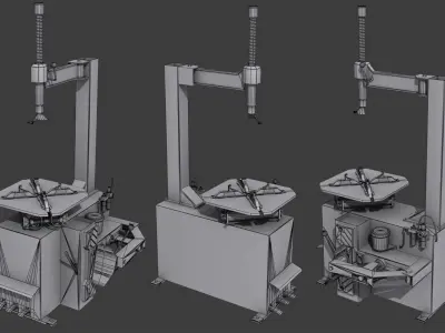 Tire Changer Machine Low-poly 3D model