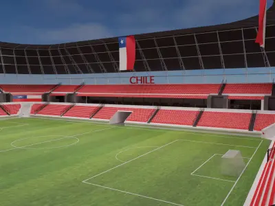 Chile Football Stadium and Interiors Low-poly 3D model