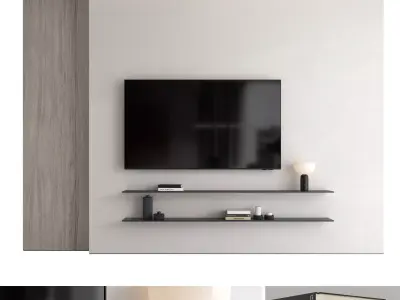 TV wall set 27 3D model