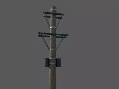 Power Pole 3D model Low-poly 3D model