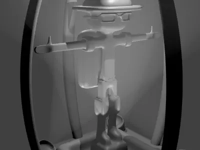 Human statue low poly Low-poly 3D model