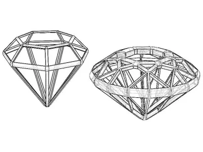 Wireframe Diamond Gem 3D print model