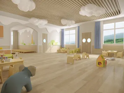  Kindergartenpreschool education training roomearly  3D model
