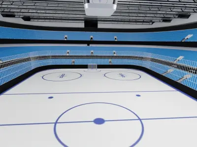 Ice Hockey Stadium Low-poly 3D model
