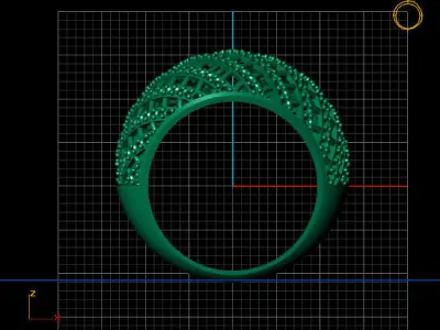 Women Stone Rings Diamond 3D print model 13