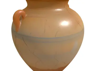Ancient Cracked Terracotta Amphora Low-poly 3D model