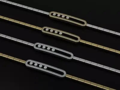 Messika BEST Bracelet Jewelry Gold Brand 3D print model