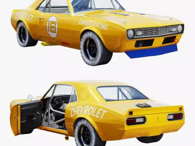 Chevrolet camaro 1968 racing 3D model