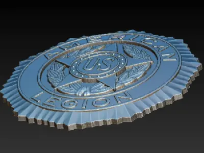  American legion 3D stl badge 3D print model