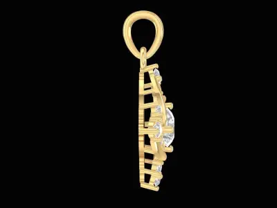 Luxury Diamond Flower Pendant Jewelry  1226 3D print model
