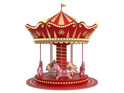 merry-go-round ride 3D model 3D model