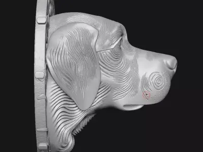 dog sculpture 3D print model 8