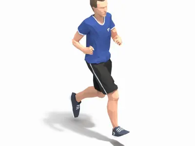 Run Exercise Man Animation Low-poly 3D model