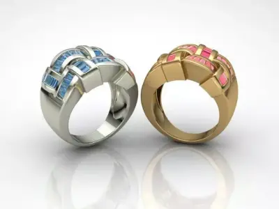 rings baguette 3D print model