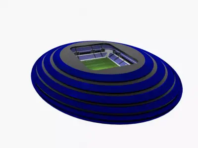 Soccer Stadium Low-poly 3D model