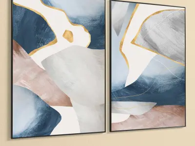 Plaster Two Photo Frame 304 Low-poly 3D model