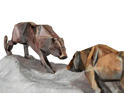  decorative tiger sculpture 3D model