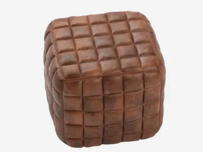 Casa Padrino Genuine Leather Stool Brown 3D model