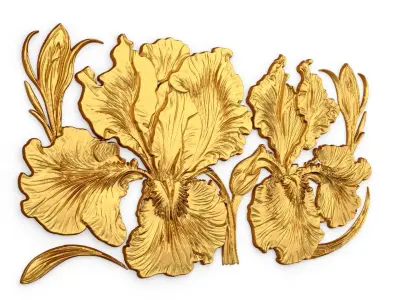 mural classic flowers decor ornament 17 3D model