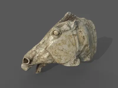 Head of the Horse of Selene Low-poly 3D model