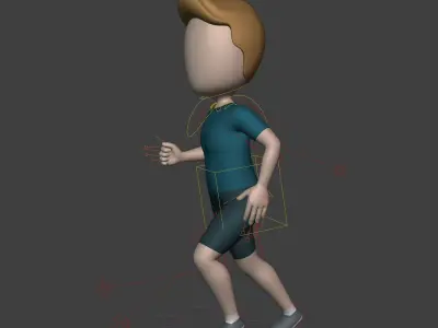 Cartoon Character Man - Boy - Stickman - Athlete - Fitness Coach Low-poly 3D model