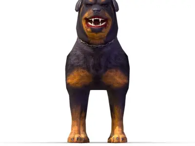 LowPoly Monster Black Mastiff Dog Low-poly 3D model