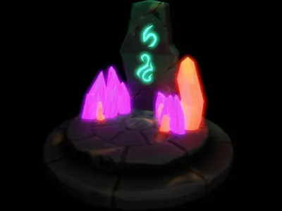 Stylized Runestone Crystal Model Free low-poly 3D model