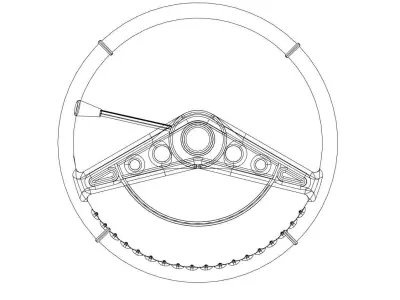 3d printable 1-24 17 inch Chevy Impala 59-60 steering wheel 3D print model