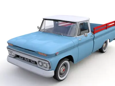 GMC PICKUP TRUCK FLEETSIDE LONG 1964 3D model