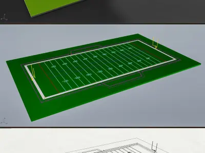American Football Field-NFL  version Low-poly 3D model