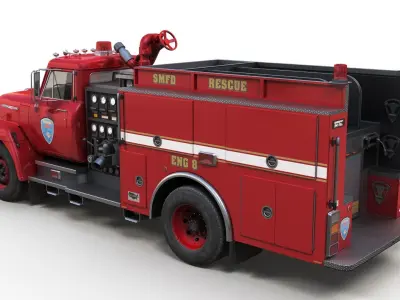 International Fleetstar Fire truck Low-poly 3D model