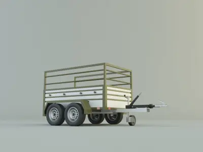 double axle trailer model 3D model