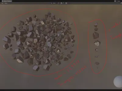 Chocolate Pieces PBR Low-poly 3D model