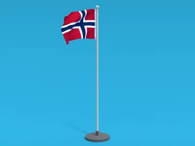 Low Poly Seamless Animated Norway Flag Low-poly 3D model