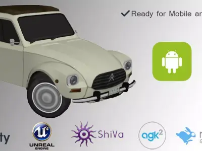 Citroen Dyane 6 - 1980 Low-poly 3D model