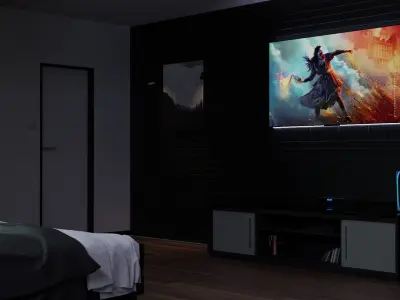 3d modern gaming room for blender 3D model