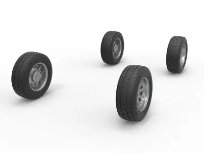 Wheel Set of New Zealand Superstock car Scale 1 to 25 3D print model