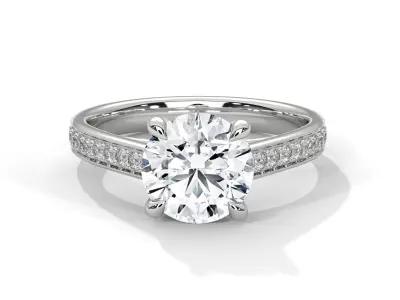 solitaire ring with detail images and 360 render videos 32 3D print model