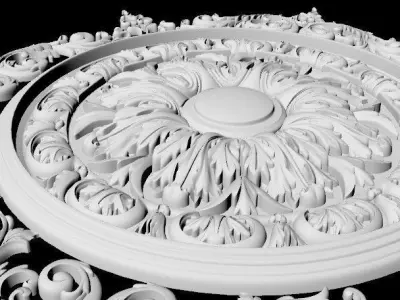 Central and corner decor ornament for furniture 3D model