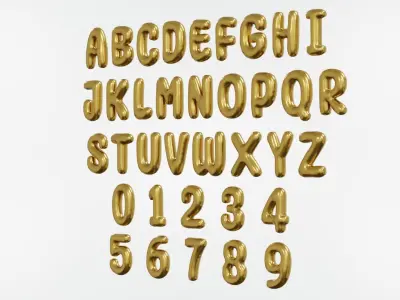 Balloons Alphabet and Numbers 3D model
