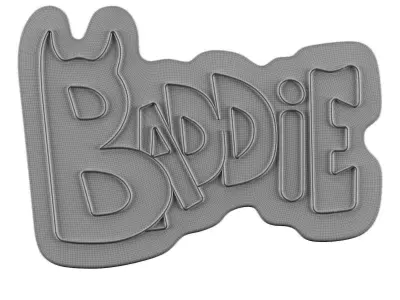 Baddie Neon Sign 3D model