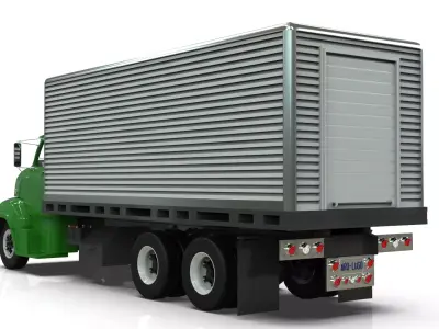 Vintage COE Tandem Axle Box Truck 3D model